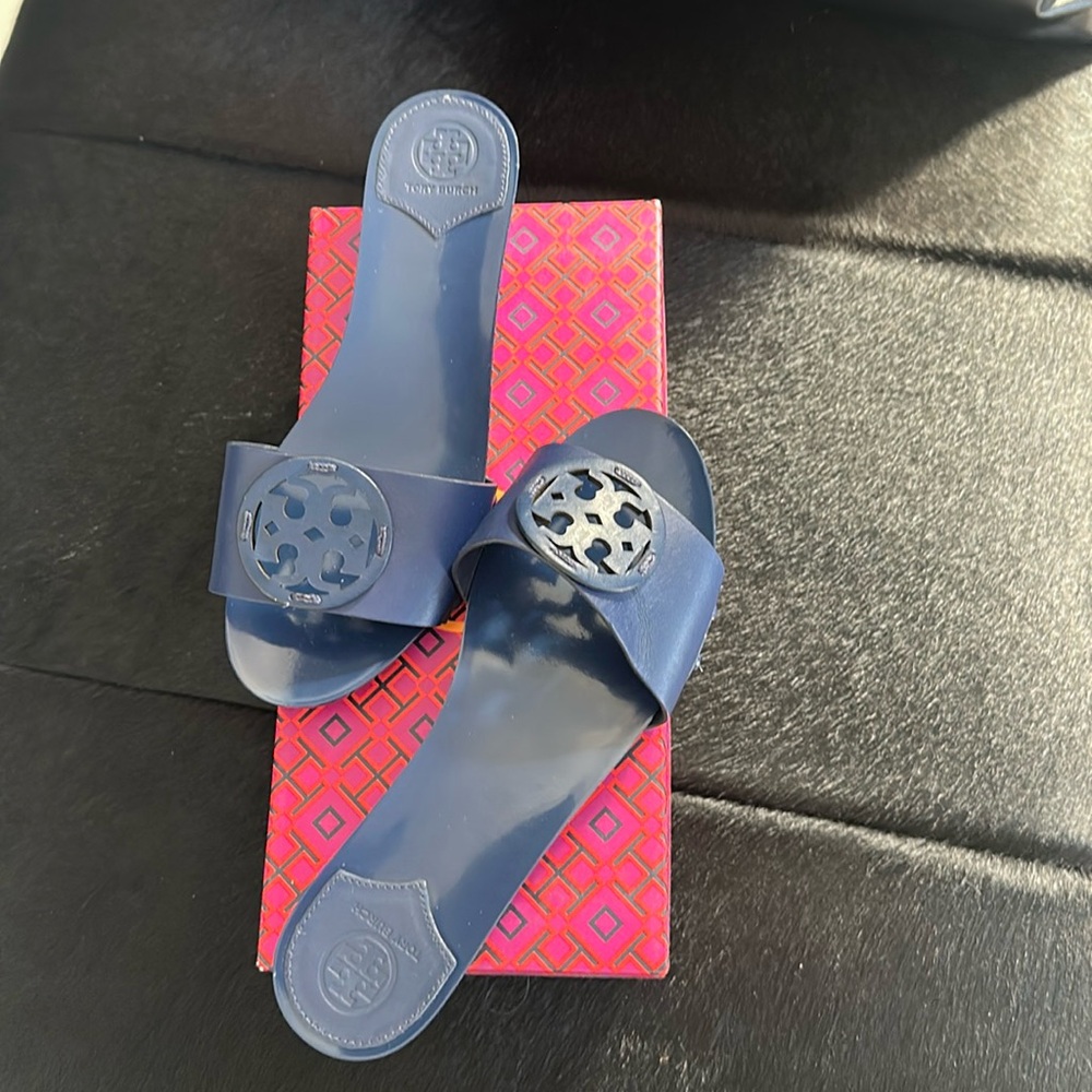 Tory Burch Miller 30MM slides-NAVY